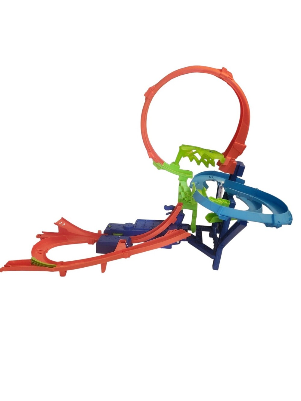 Hot Wheels Toy Car Track Set, Stunt Track Mid-Air Crash Motorized Booster